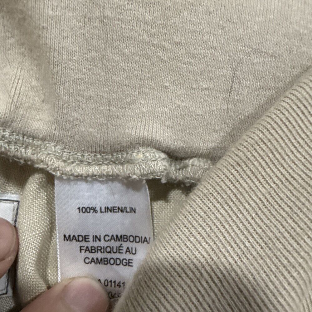 Women’s Vintage American Essentials Luxury Tan Drawstring Pull On Pants Sz Small - Picture 6 of 8